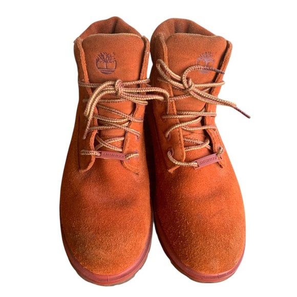 Timberland 6” Premium Rust Suede Hiking Boots Junior Kids Size 3 Youth - Picture 4 of 8